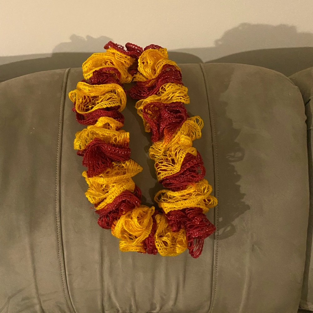 Maroon and gold Infinity scarf